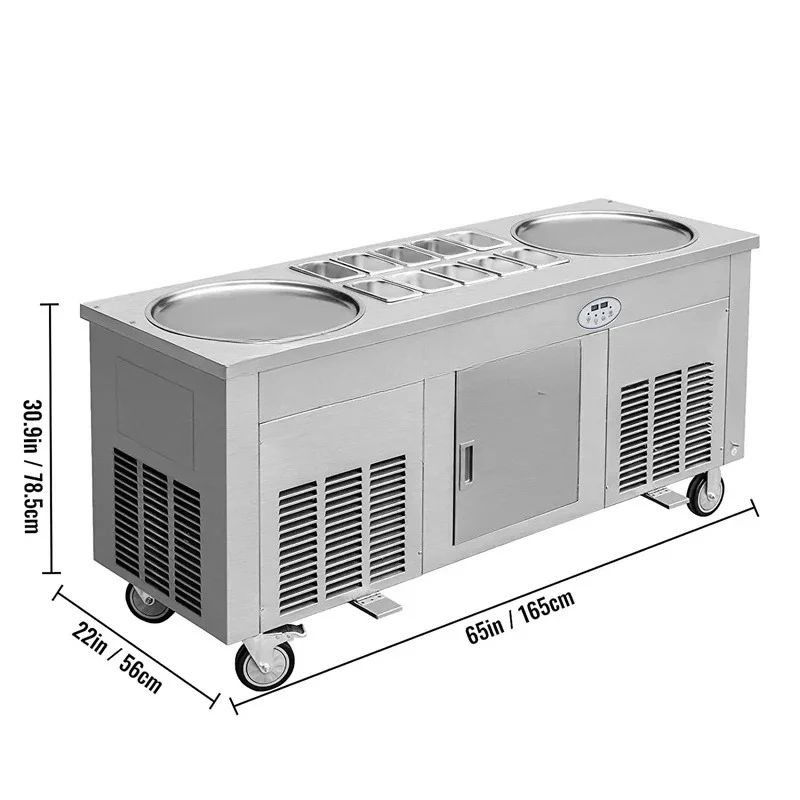 Multi Functional Large Single Plate Deep Fried Yogurt Machine, Thai Commercial Deep Fried Ice Cream Roll Machine