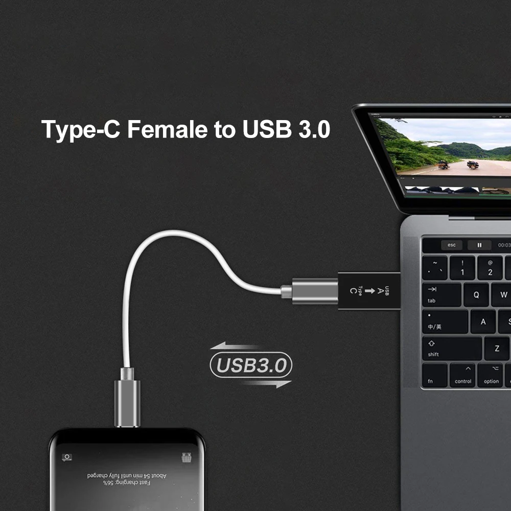 Adaptor Tipe C Ke USB 3.0 USB-C USB Betina Adaptor OTG Konektor Data Jantan untuk MacBook Air Xiaomi Huawei Samsung S20 S10