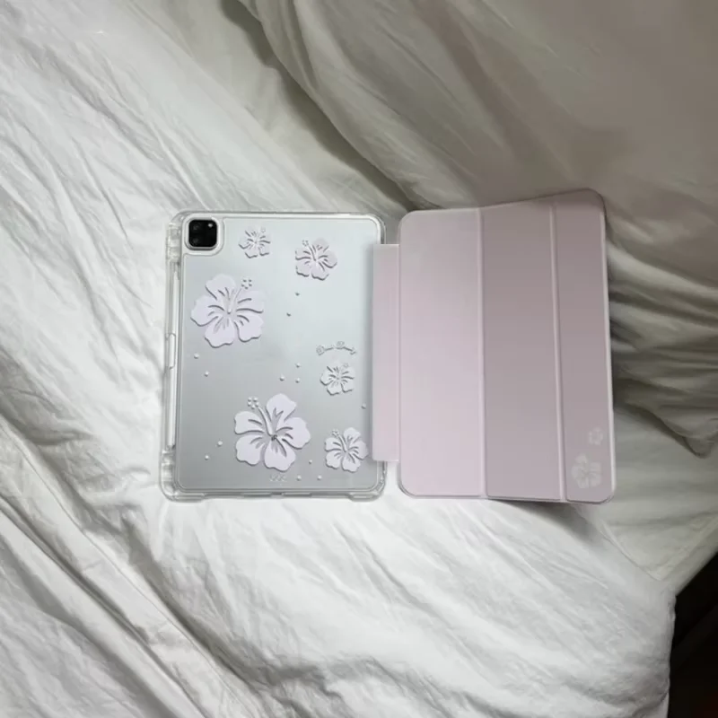 Korean Ins Girl Pink Sakura Creative For iPad 11th A16 10 9 8 7 5 Pro 13 11 M5 M4 M3 M2 12.9'' Air  4 3 2 1 Mini 7 6 Cover