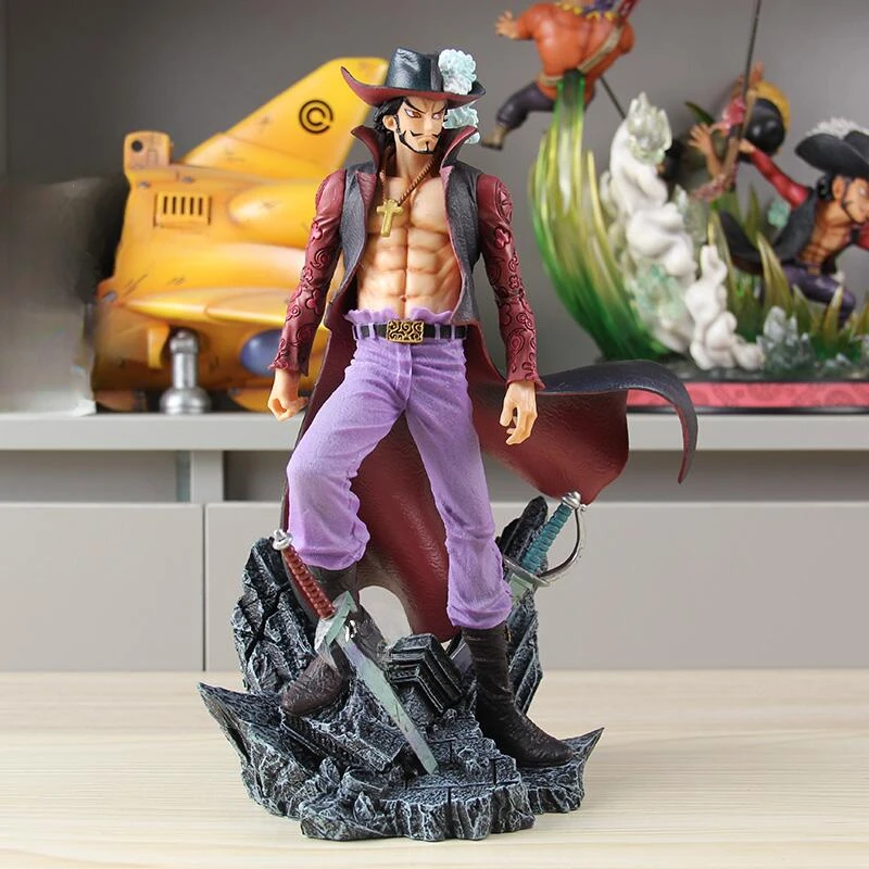 32,5 cm Anime One Piece Figuren Eagle Eye Statue Top War Dracule Mihawk Action Figure Ornament Puppen PVC Sammlung Modell Spielzeug