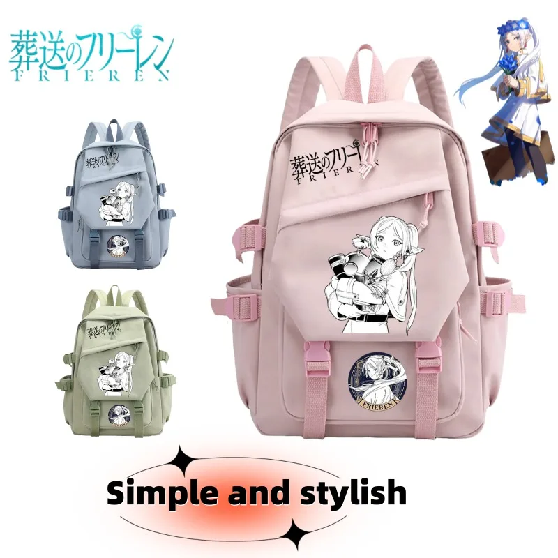 Frieren: Beyond Journey's End Anime marchandise motif de dessin animé bidimensionnel bande dessinée sac à dos étudiant sac d'école cadeau unisexe