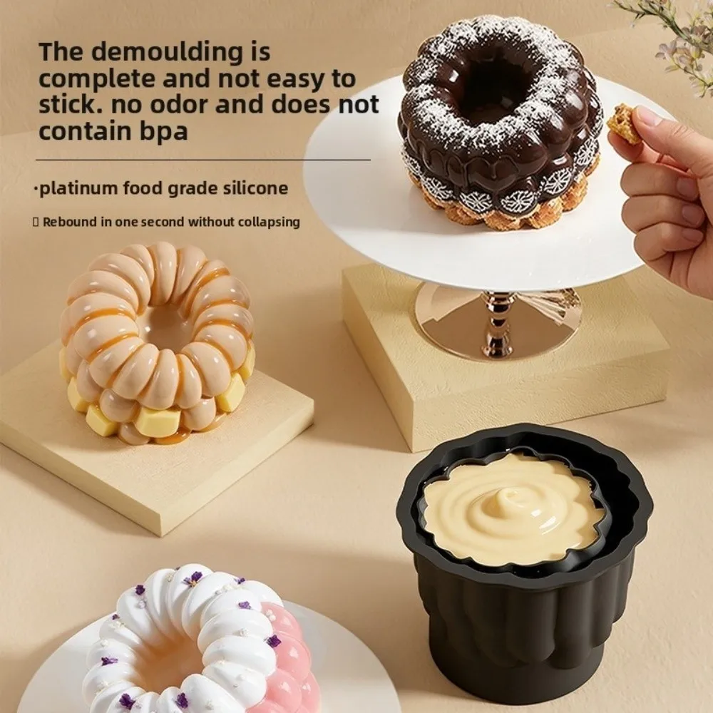 Multipurpose Silicone Baking Cake Mold Nonstick 4 Inch Chocolate Mold Large Capacity Flexible Dessert Templates Mousse Cake