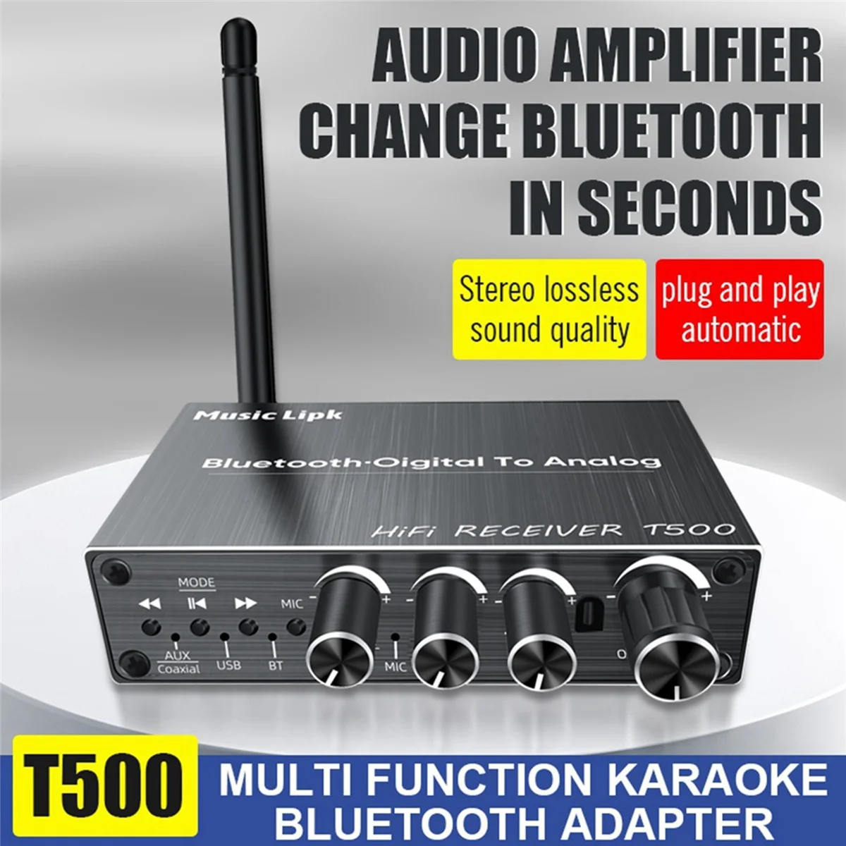 B02B-Pemancar Penerima AUX 3.5Mm Koaksial Optik Nirkabel Audio Musik Bluetooth 5.3 Adaptor Konverter Digital Ke Analog