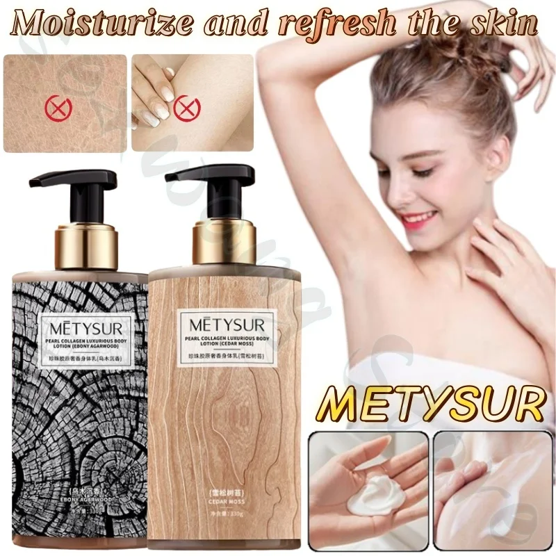 

METYSUR Pearl Collagen Body Lotion Deep Hydrating Refreshing No Grey Improves Rough and Dry Skin Wooden Floral Flavor 330g