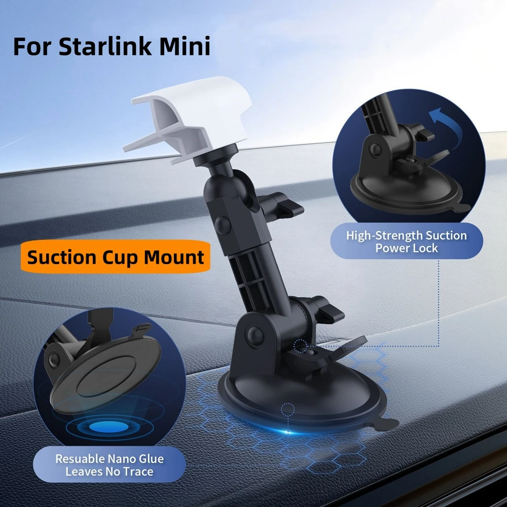 For Starlink Mini Suction Cup Mount Kit Adjustable Bracket Mounting Rack Accessories Car Mount for RV Roof Windshield&Dashboard