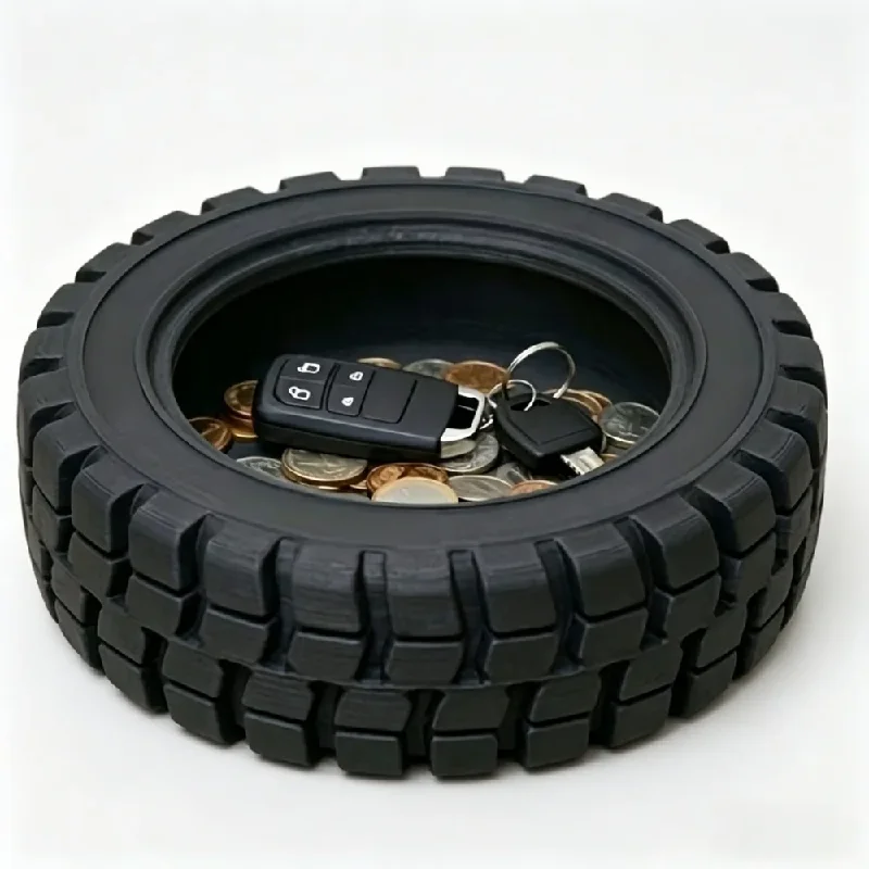 3D Printed Miniature Tire Storage Tray Miscellaneous Tray Decoration Storage Box Workbench Storage Suitable for Home Decoration