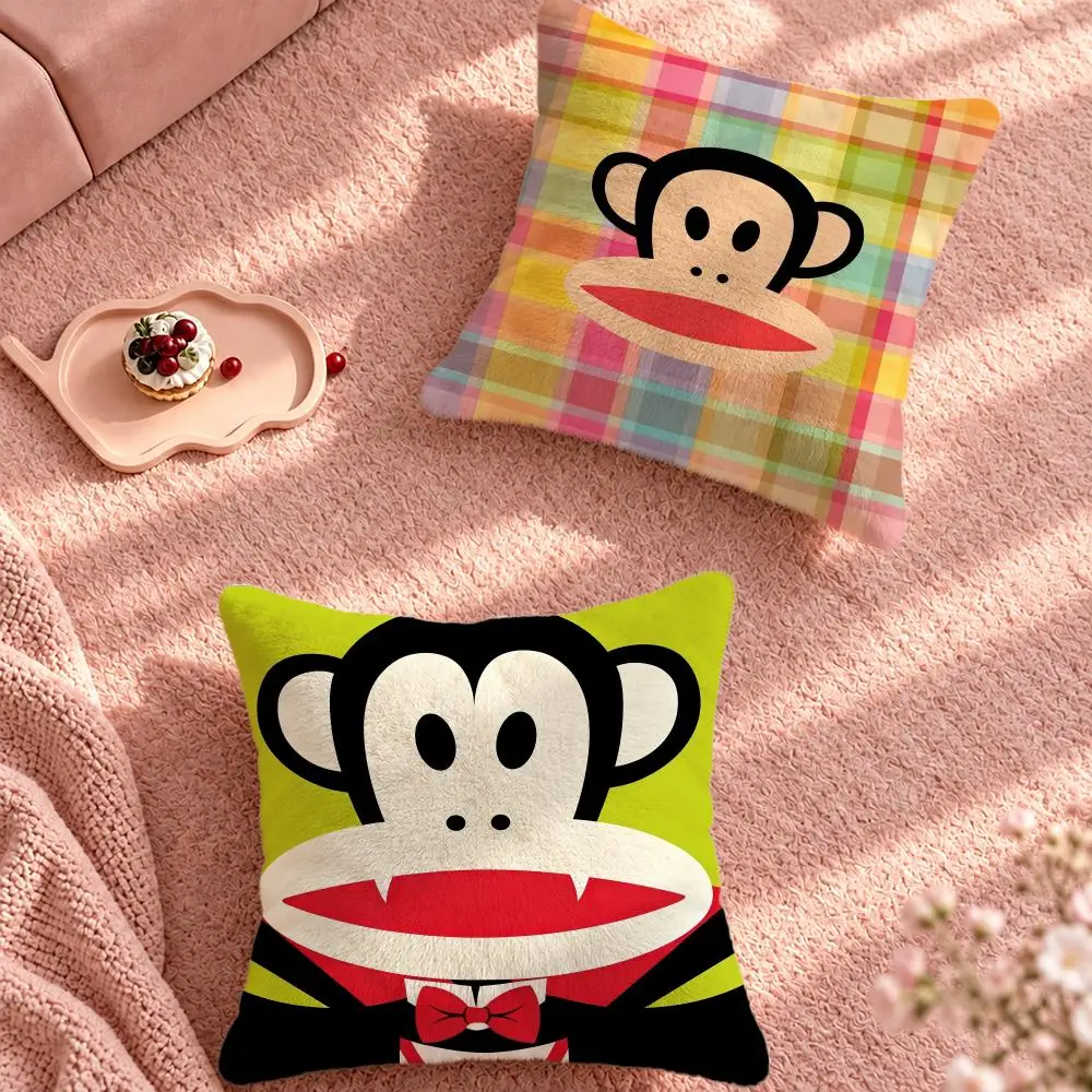 Brand Cute Monkey Paul Frank Cushion Cover Cute Cartoon Throw Pillow Cover Soft Plush Cushion Cover Sofa Bedroom Home Decor