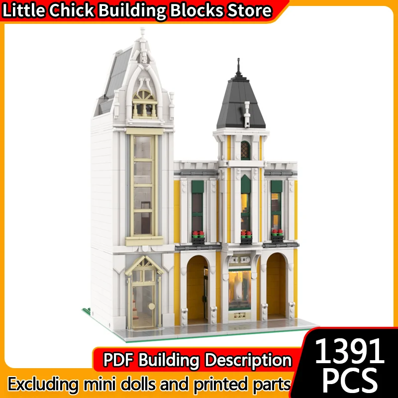 Street view modelo moc tijolos de construção estilo ocidental arquitetura tecnologia modular crianças presentes do feriado montar brinquedos terno