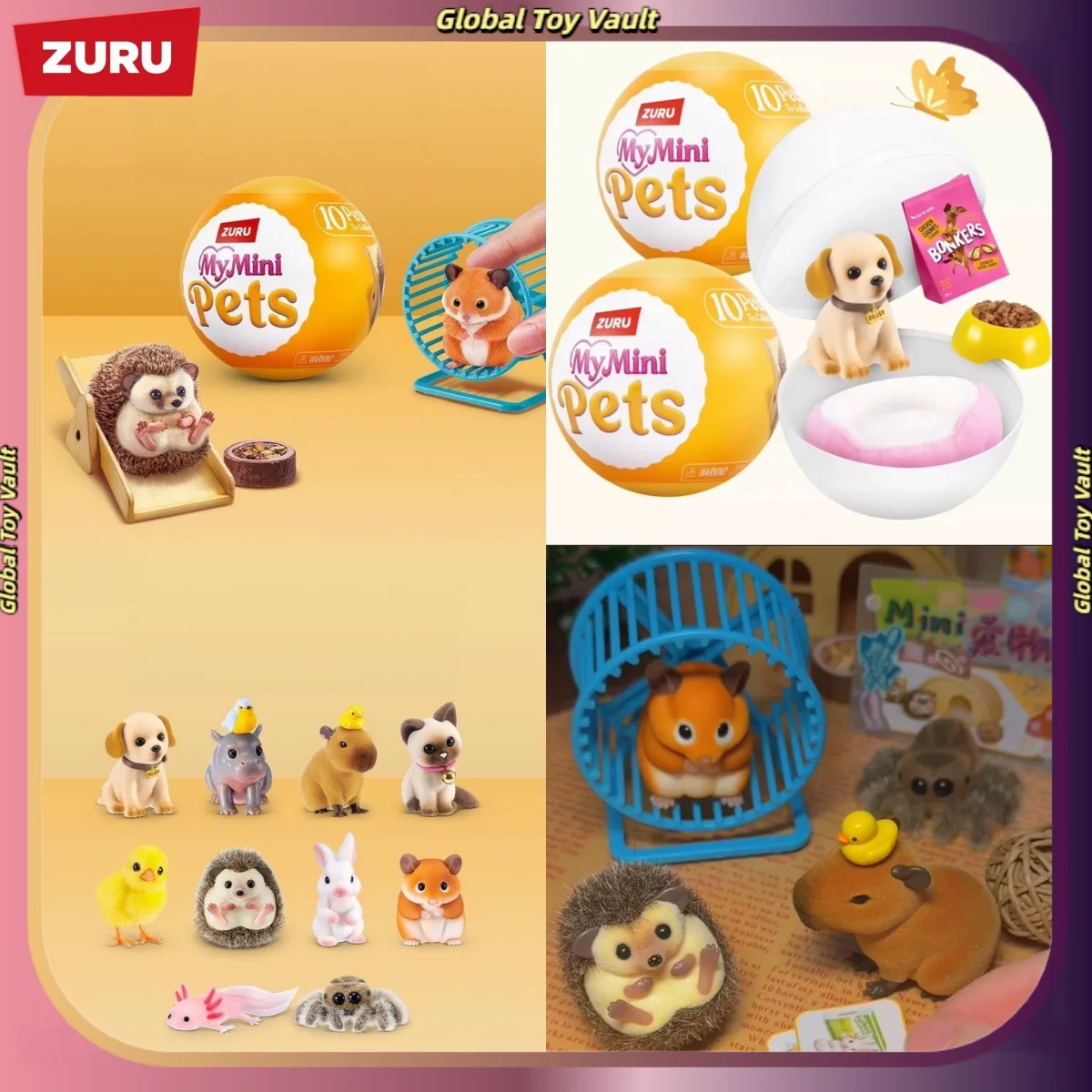Nueva Colección de Cajas Sorpresa Zuru My Mini Pets, Mini Hamster, Gato, Perro, Accesorios Temáticos, Juguete en Miniatura, Bola Misteriosa de Regalo