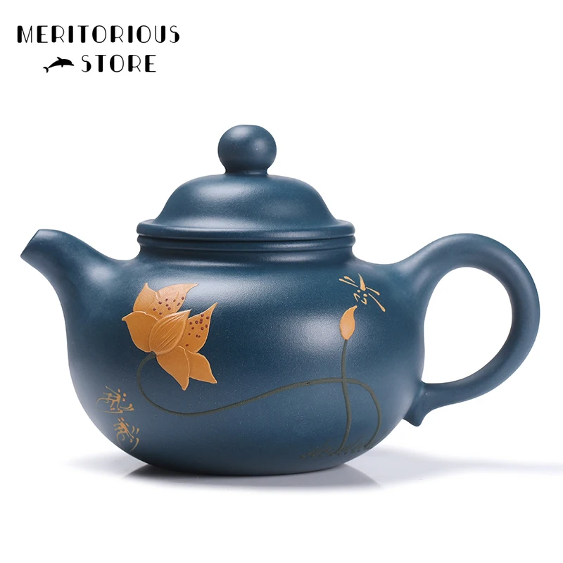 Yixing Teapot Xishi Teapot Famous Handmade Green Mud Tea Set Chinese Purple Clay Kettle Teaware Customized Gifts 250ml Shipping