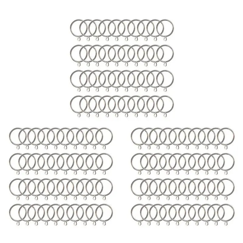 

VEHO-120 Pack Curtain Rings, 38Mm Internal Diameter Iron Curtains Rings Hanging Rings For Curtains And Rods, Silver