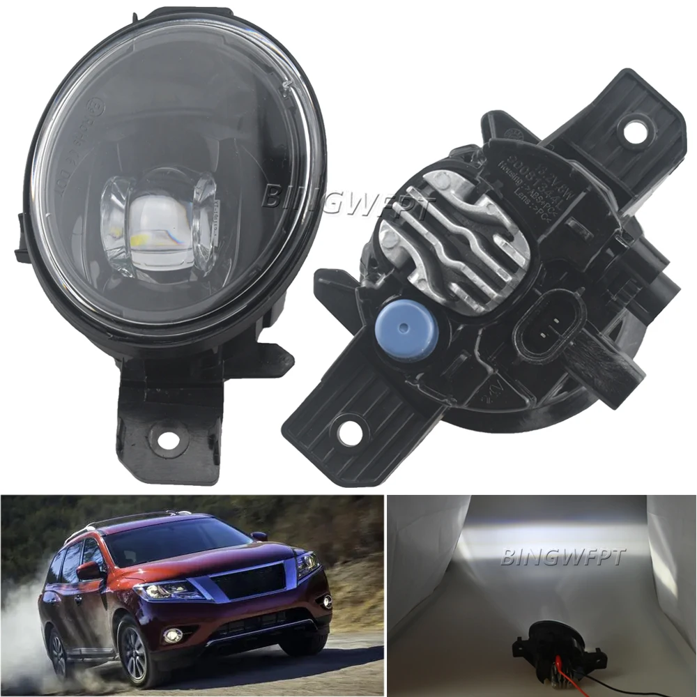 2 X Fog Light Assembly DRL LED Car Fog Daytime Running Lamp For Nissan Pathfinder R52 2013 2014 2015 2016