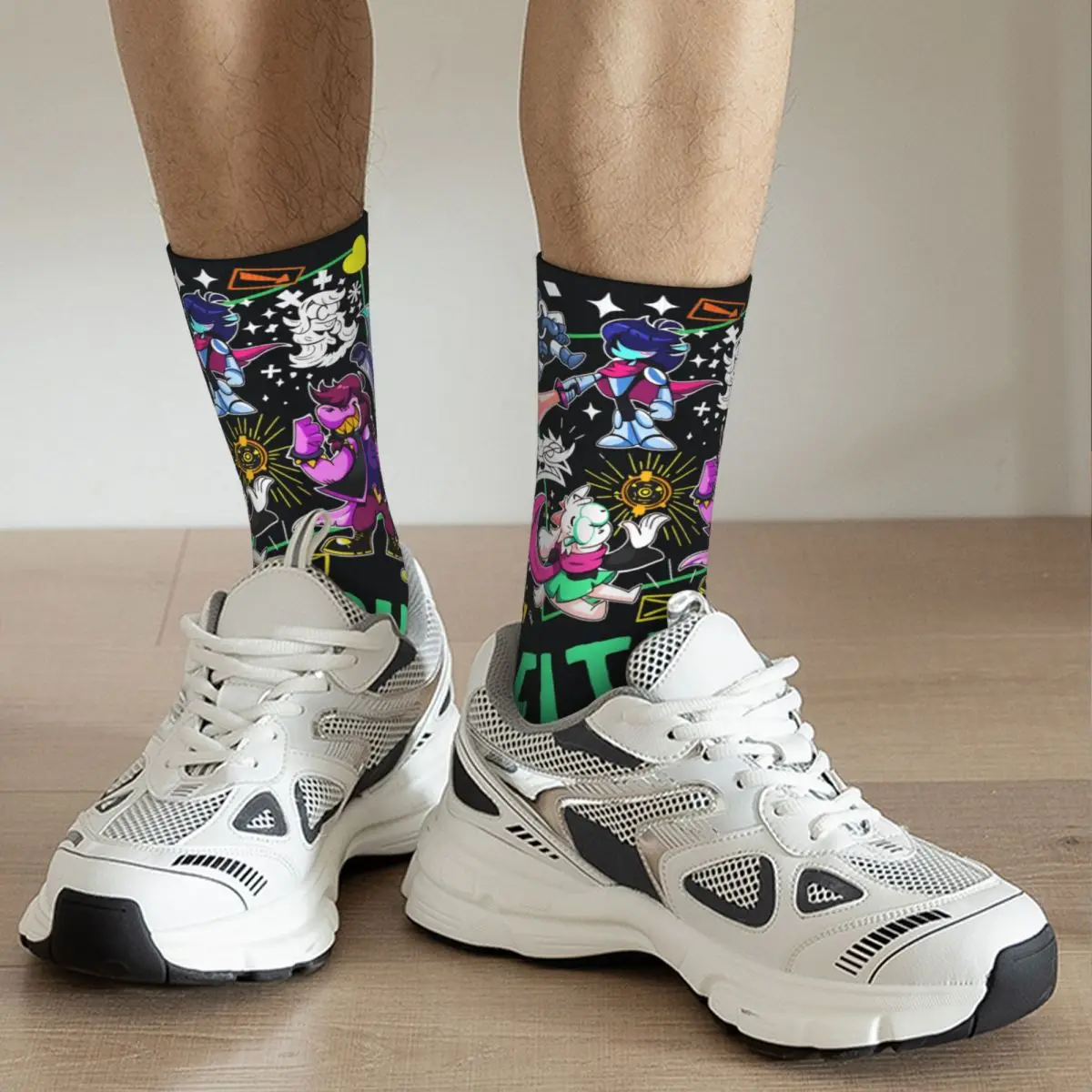 Dames Heren Sokken Deltarune Game Kris Susie Ralsei En Tenna Kousen Herfst Retro Ademende Sokken Fietsen Antibacteriële Sokken