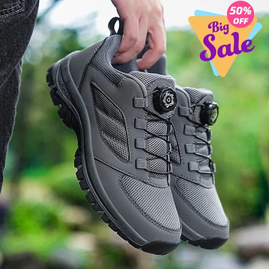 Men'S Spring And Autumn Outdoor Sports Shoes With Rotating Buckle Convenient Comfortable Anti Slip Hiking Shoes Large Size 39-46