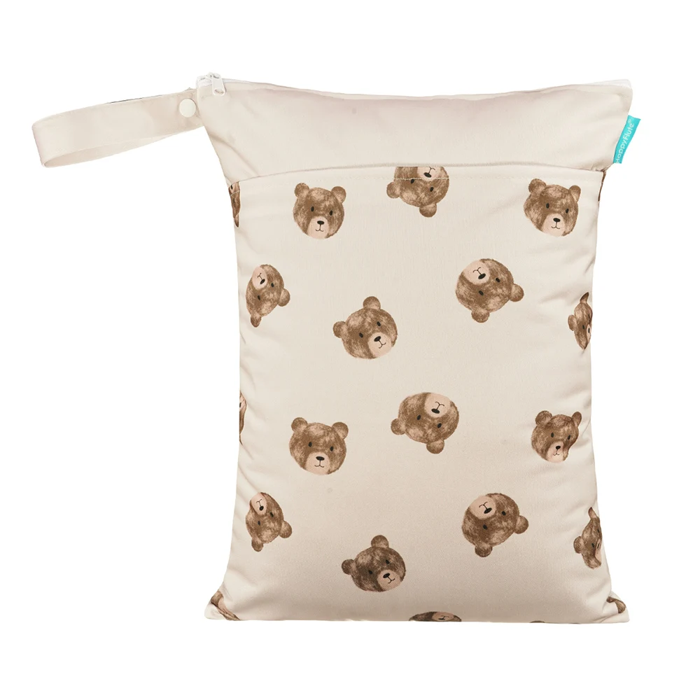 HappyFlute New Print 30*40CM Wet/Dry Bag Waterproof Multifunction Eco-Friendly Double Zippered Wetbag Travel Storage Bag