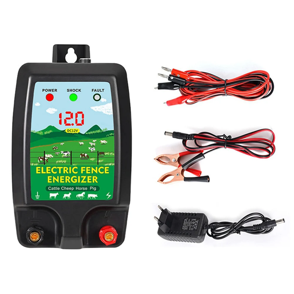 

Waterproof 12V Electric Fence for Farms and Pastures LED Display 10 km Range and Multiple Power Supply Options
