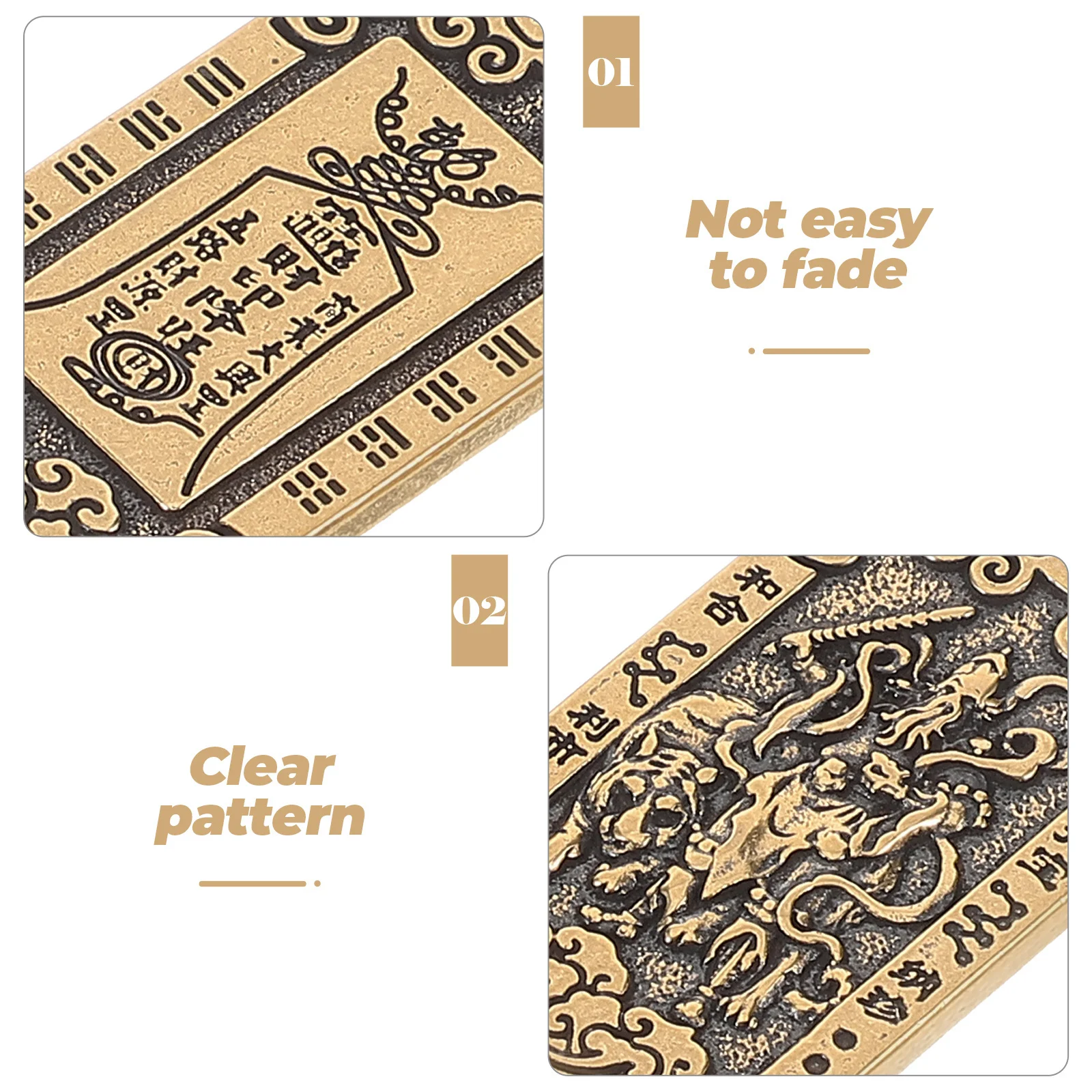 

4Pcs Exquisite God of Fortune Amulet Pendant Chinese Style Metal Luck Charm Decorative Pendant for Blessing Portable Accessory