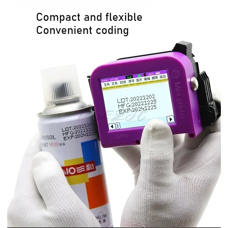 Mini Inkjet Printers and Portable Handheld Barcode Printers Are Used for Printing Text QR Codes Batch Numbers and Dates