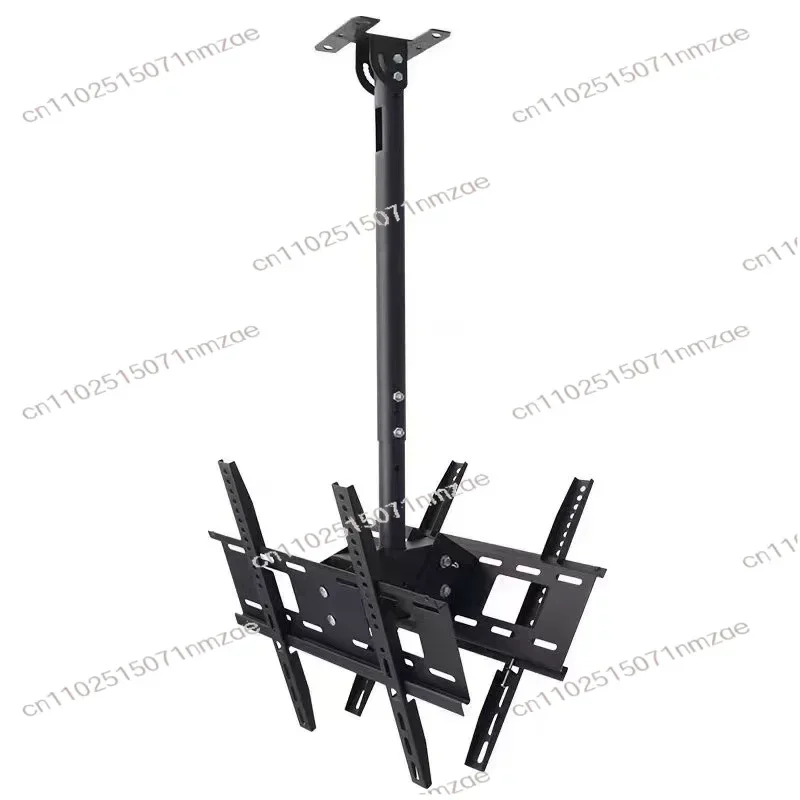 14-110 Inch Telescopic Lifting TV Ceiling Mount Hanger, Ceiling Bracket for Advertising Screens with Set-Top Box Holder