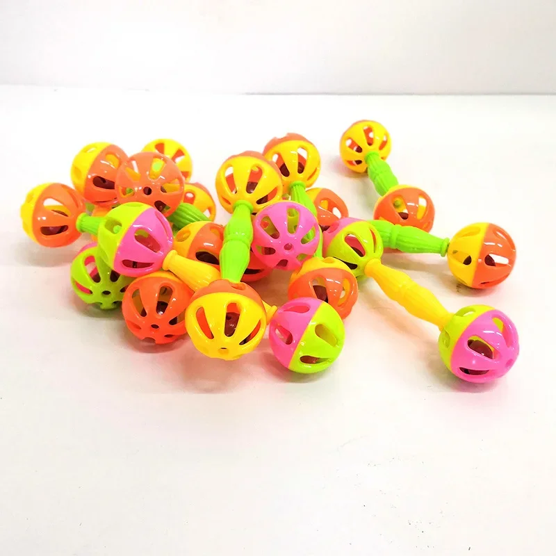 1pc Baby Rattles Toys Baby Handbells Early Educational Toys Newborn Hand Bells Intelligence Grasping Gums Plastic Hand Bell