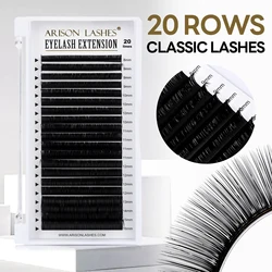 ARISON 20 Rows Eyelashes 0.07/0.05 Thickness False Eyelahes Matte Black PBT Lable Eyelashes Extension Supplies Makeup Tools