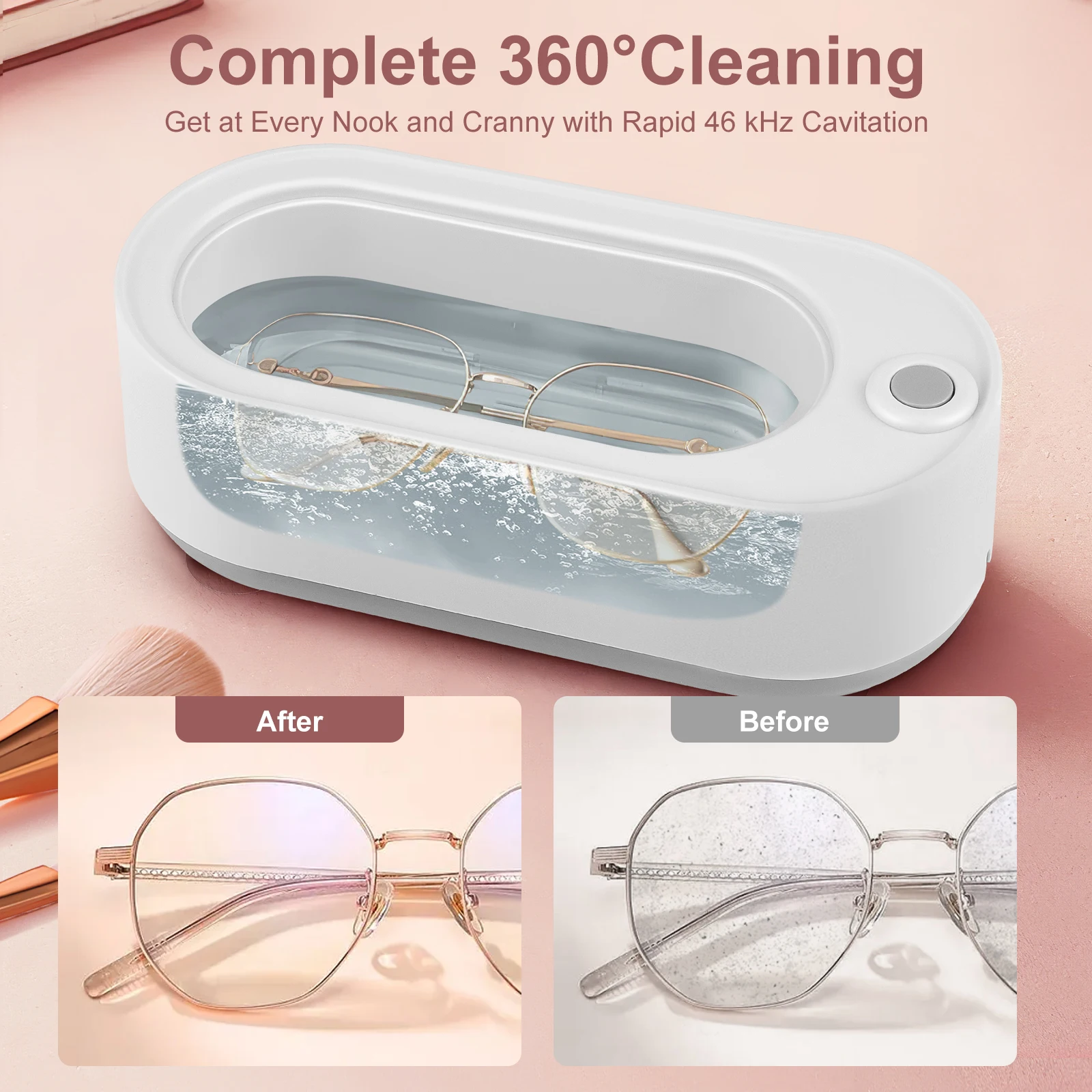 Ultrasonic Jewelry Cleaner Portable Professional Ultrasonic Cleaner For Cleaning Jewelry Eyeglasses Watches Shaver Heads