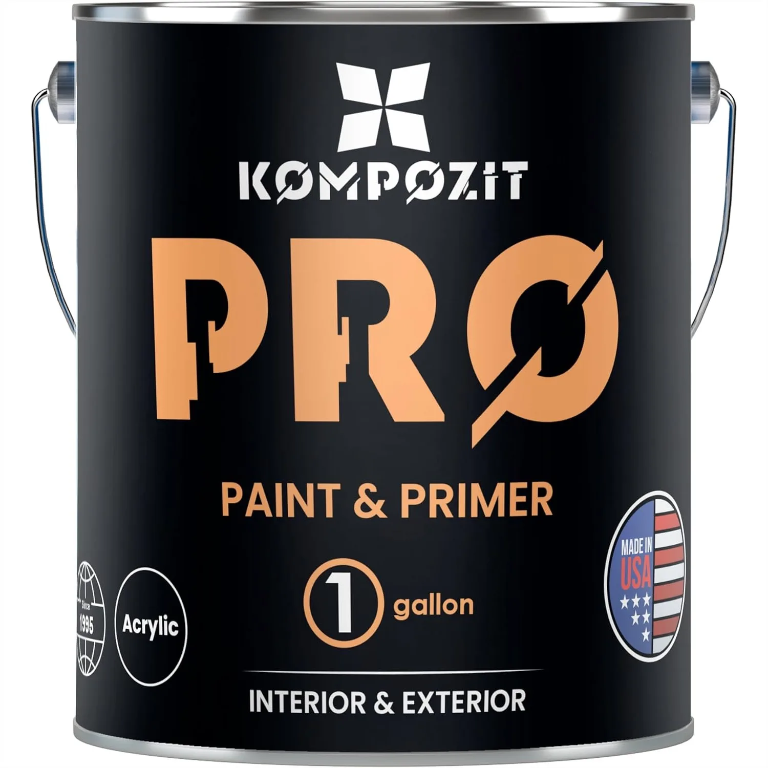 

White Satin Paint & Primer in One, 1 Gallon 100% Acrylic with High Durability and Scratch-Resistant Finish for Interior Walls