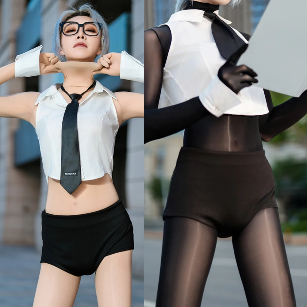 Повседневная одежда, комплект сексуального нижнего белья, чулки для тела с вырезами, масляные чулки 1 размера, подходят для всех сезонов, женская одежда