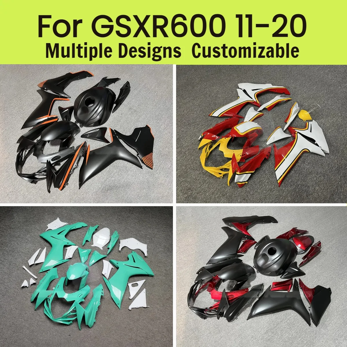 GSXR600 GSXR750 2011-2020 ABS Fairing Set for GSXR 600 750 11-20 Fuel Tank Cover Motorcycle Fairings Bodywork Kit