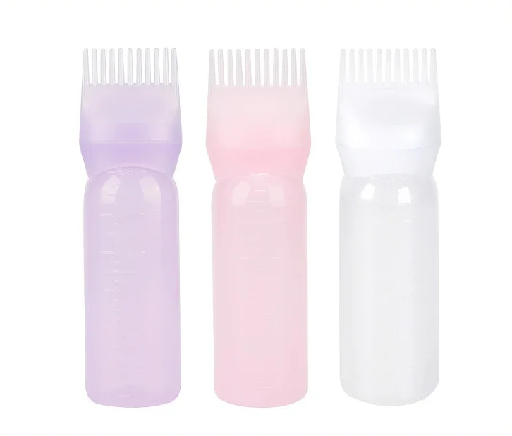 

120ml Hair Dye Refillable Bottle Applicator Comb Multicolor Plastic Dispensing Salon Oil Hair Coloring Hairdressing Styling Tool