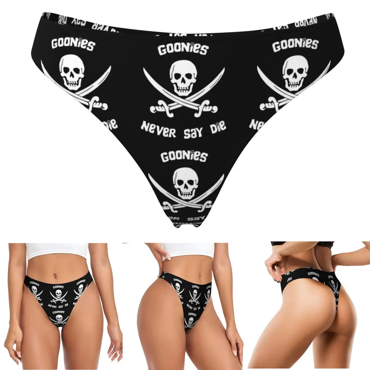 Custom Goonies Never Say Die G-string Panties Breathable Women Stretch Thongs Comfort Underwear