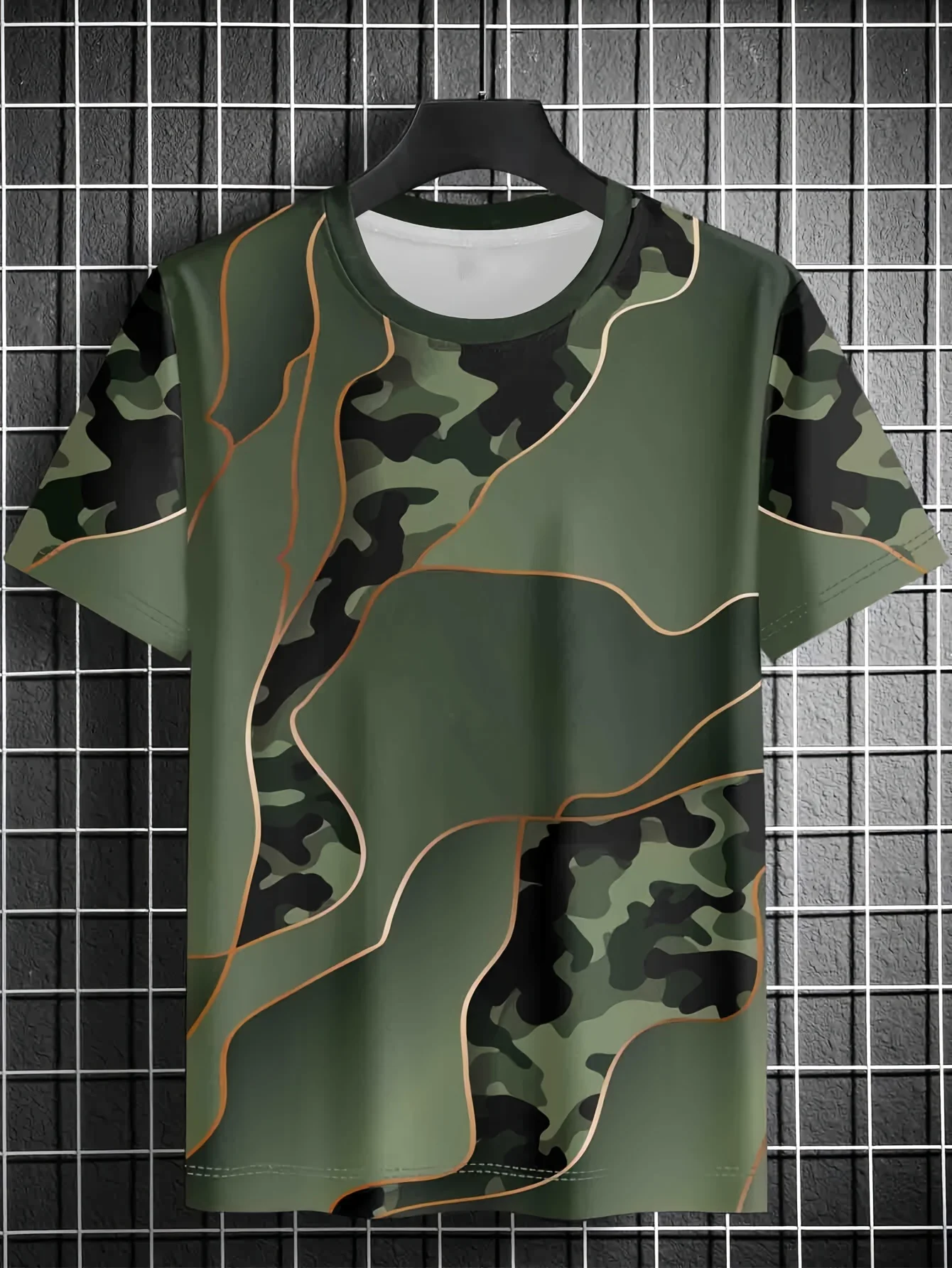 Men\'s Camouflage Print T-shirt, Casual Short Sleeve Crew Neck Tee shirts  Comfy And Quick Dry Tees For Men, Cool Tops For Summer