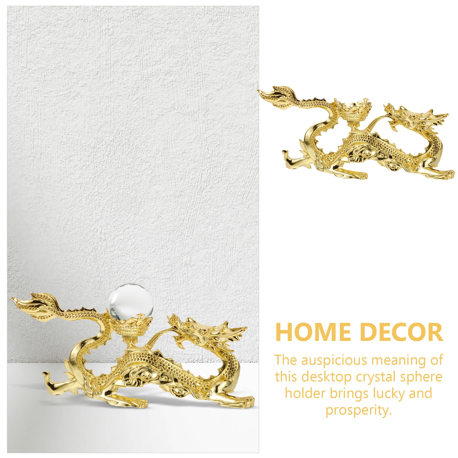 Dragon Shape Crystal Sphere Holder Sturdy Metal Base for Home Decor Auspicious Lucky Gift Decoration Stand Display Rack