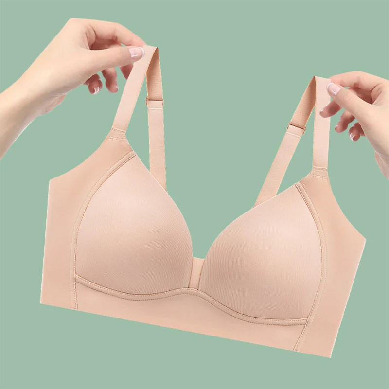 Women Silk Bra 100% Mulberry Silk Lining 3/4 Cups Everyday wear Concentrated Bra Wire Free Solid Colors Intimates M L XL TG218