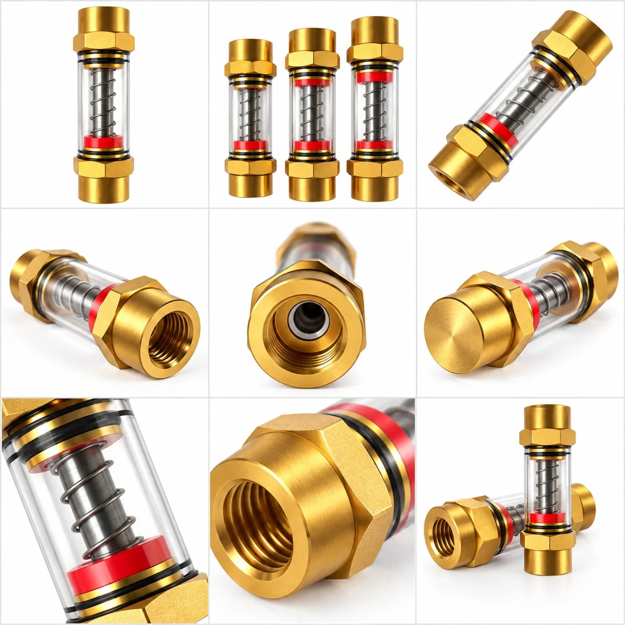 3/8 Female Thread Brass Oil Level Sight Glass Indicator for Gearbox Speed Reducer Oil Flow Viewer Industrial Machinery
