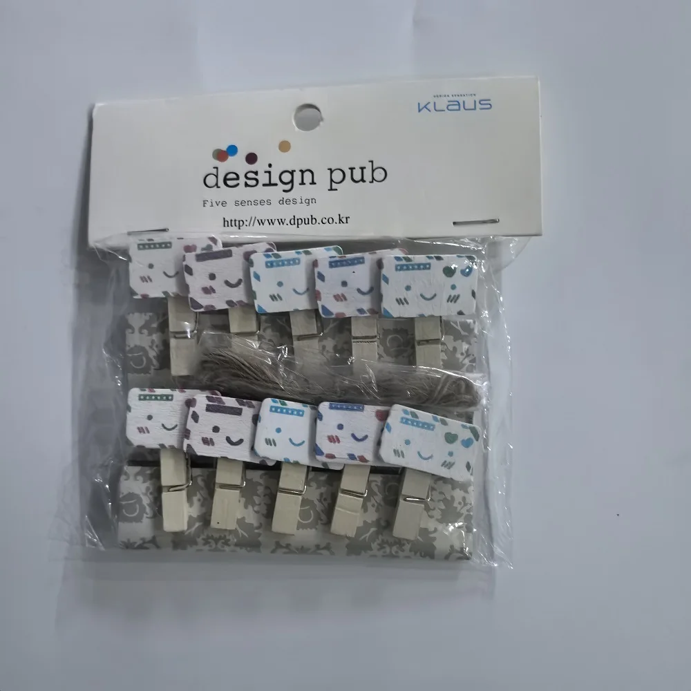 10 Pcs/Lot Creative Cartoon Animal Wooden Clip With Hemp Rope Photo Paper Clothespin Craft Clips Party Decoration Clip