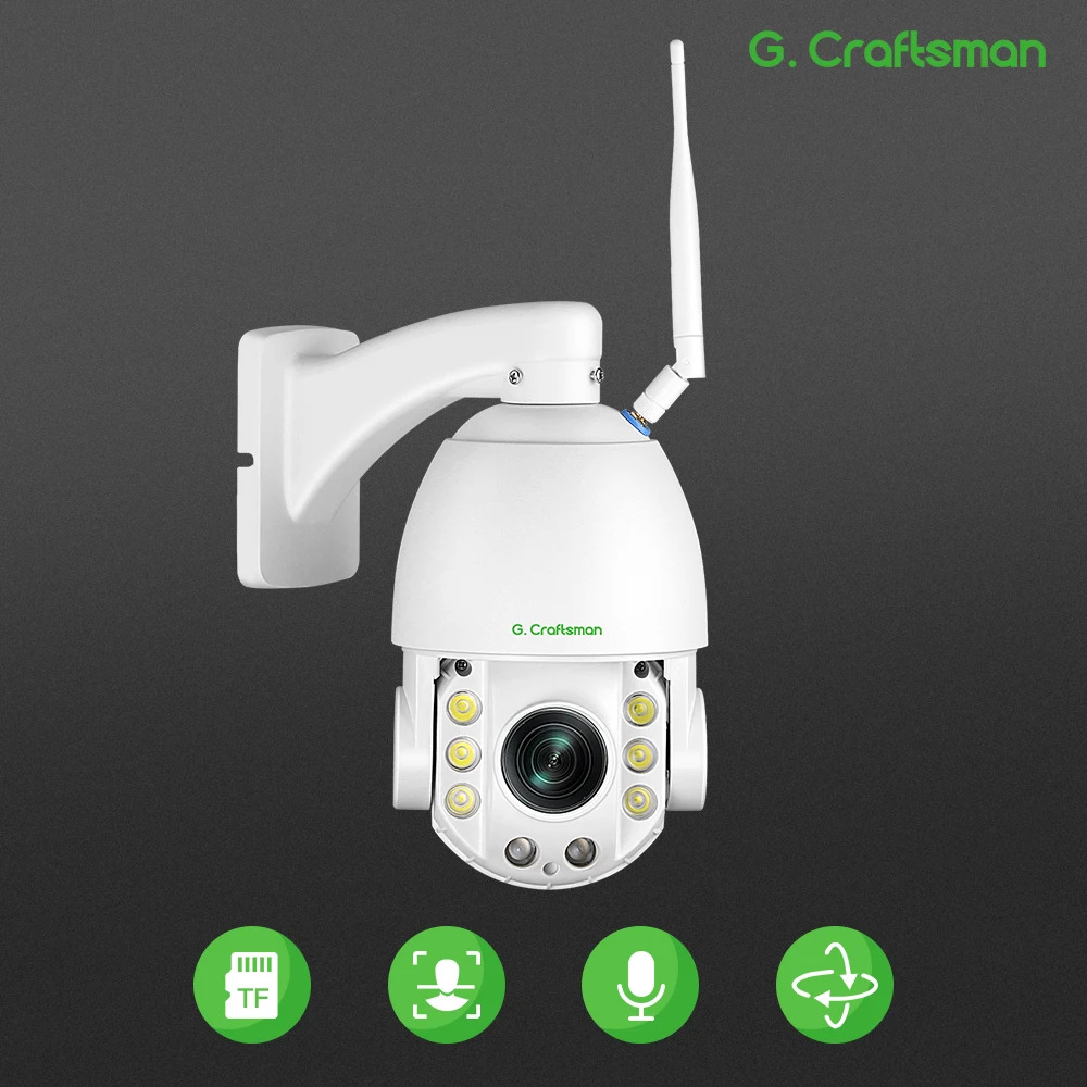 G.Craftsman 4K 20X Optical Zoom WIF Wireless PTZ 4.7-94mm Lens SD Card Surveillance Security CCTV Video ICSEE XMeye