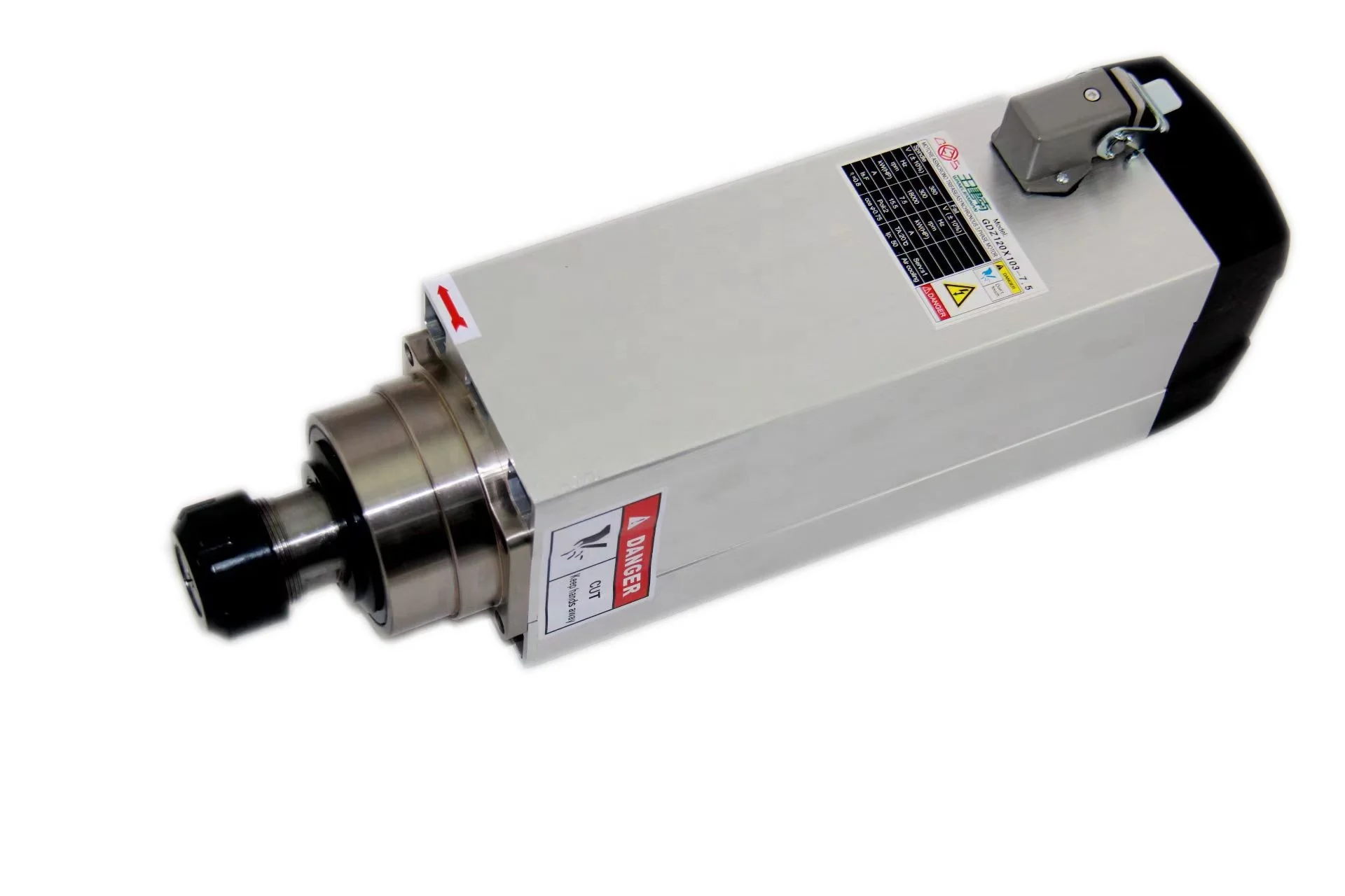 CNC Spindle Motor 7.5kw square air Cooled Electric AC Spindle Motor ER32