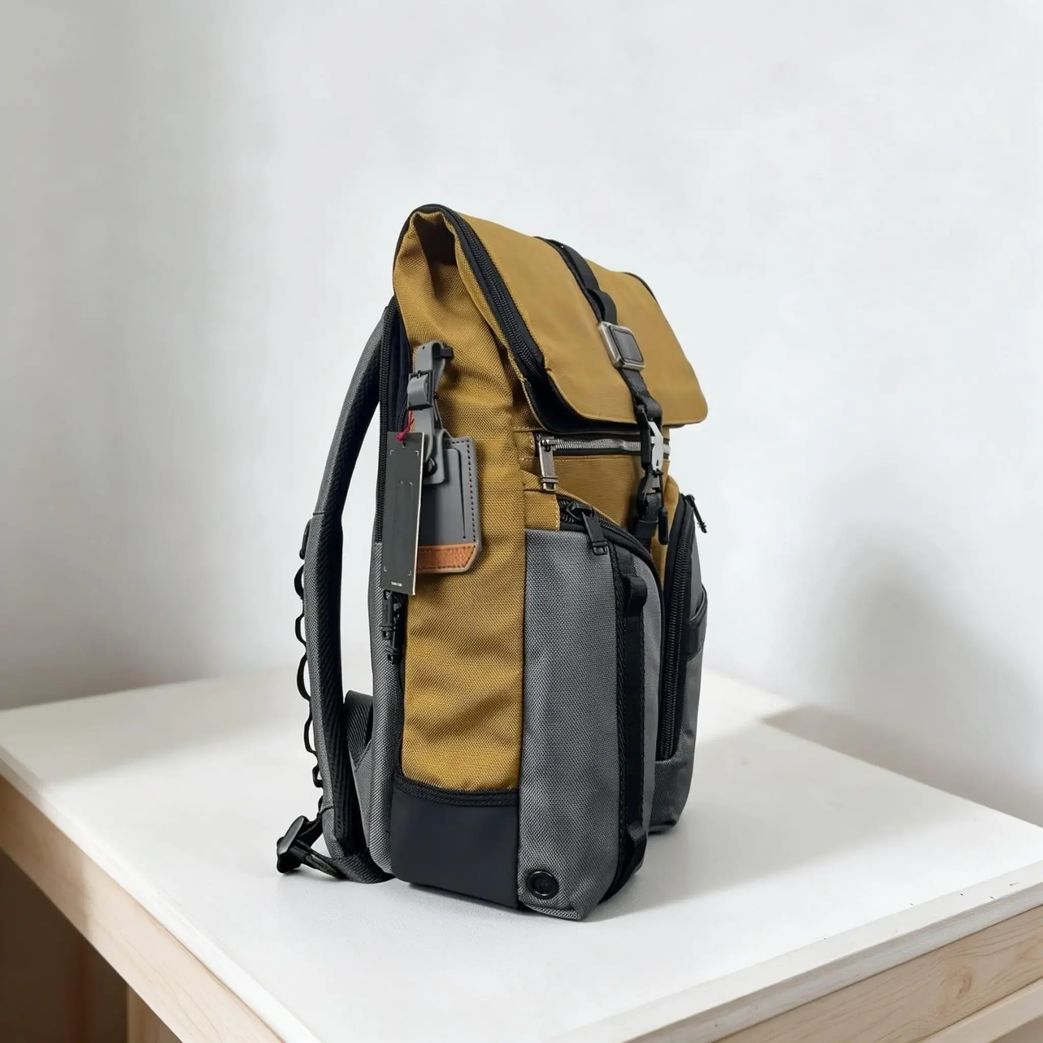 Men Nylon Backpack Large Capacity Business Commute Travel Bag Outdoor Convenient Hiking Rucksack
