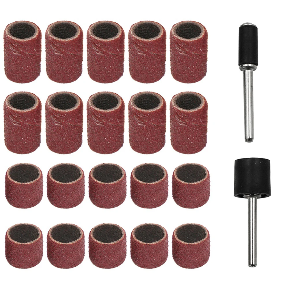 22pc Rotary Tools Sanding Drums Sanders Bands Bits Kit Accessories For Dremel Drill Nail Woodworking