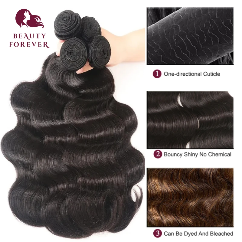 Beautyforever Brazilian Human Hair Bundles With Closure Body Wave 100% Raw Human Hair 3 Bundles With 5x5 HD Lace Closure