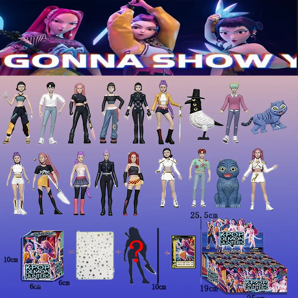 케이팝 데몬 헌터즈 2025 타이거 스태츄 블라인드 박스 - 미스터리 컬렉션 책상 장식 인형 어린이 장난감 할로윈 선물