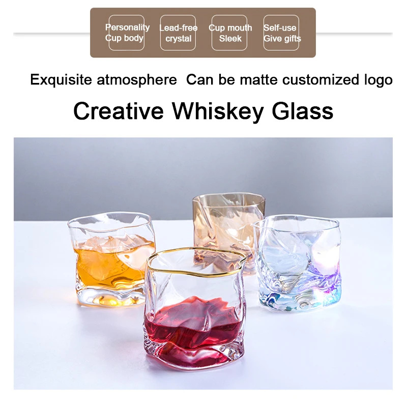 (Can engrave logo) 210ML crystal whiskey glass, Water Cup, Home Red Wine Glass, Bar Champagne Cup, Cocktail Glass, Beer Cup