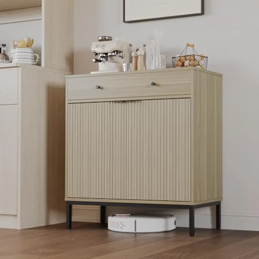 

Сервант-буфет в стиле фермерского дома с отделениями для хранения, рифленый кофейный бар с дверцами и регулируемыми полками, современный деревянный консольный шкаф