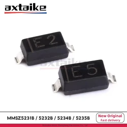 100 Uds 5V1 5V6 6V2 6V8 MMSZ5231B E1 5,1 V MMSZ5232B E2 5,6 V MMSZ5234B E4 6,2 V MMSZ5235B E5 6,8 V T1G 350 mW SOD-123 SMD diodo Zener