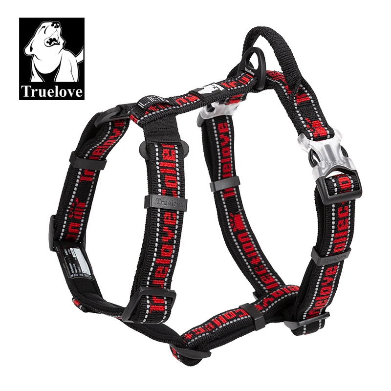 Truelove TLH6172 Anti-Zug Hundegeschirr, Gepolsterte Sportweste mit Atmungsaktivem Netz, Reflektierendes Design & Tragegriff für Diensthunde