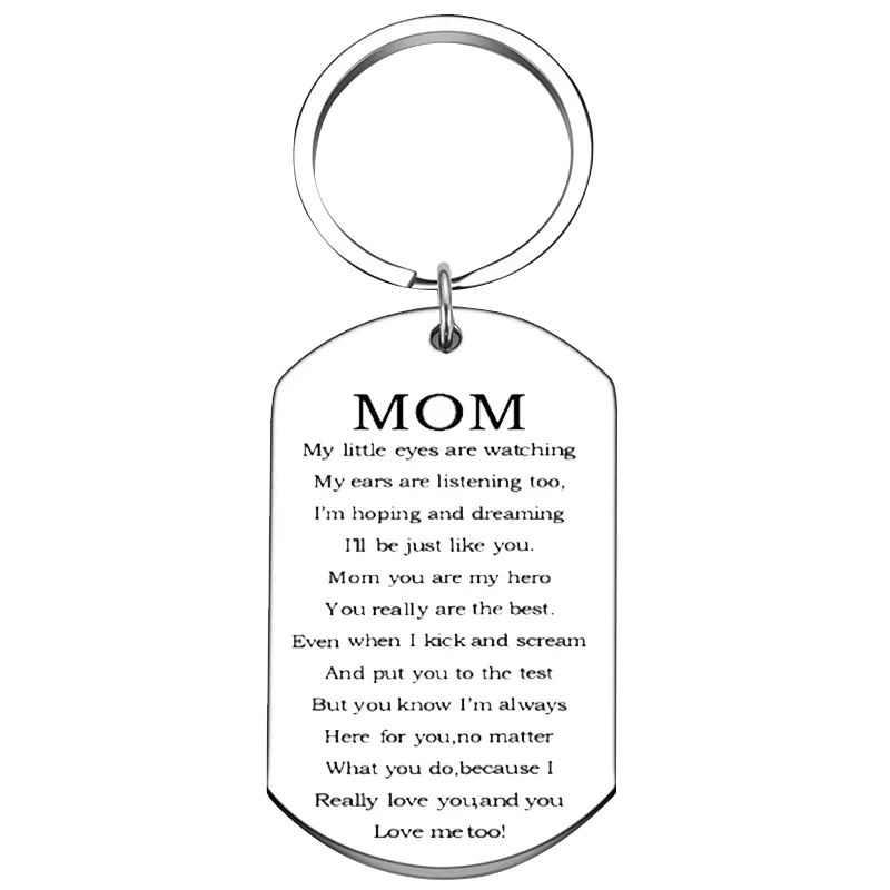 DAD MOM Gift Keychain Pendant Mother Father Birthday Key Chains Papa Mum Gift