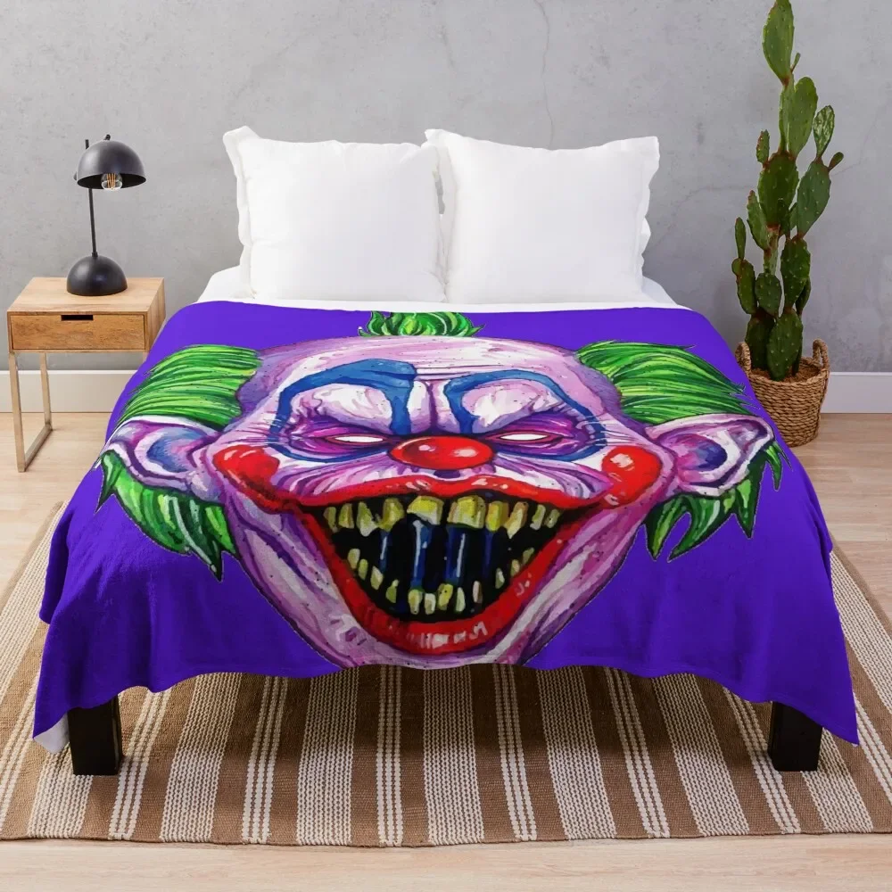 

Shorty The Killer Clown Representation Throw Blanket Durable Warm Blanket for Daily Home Use
