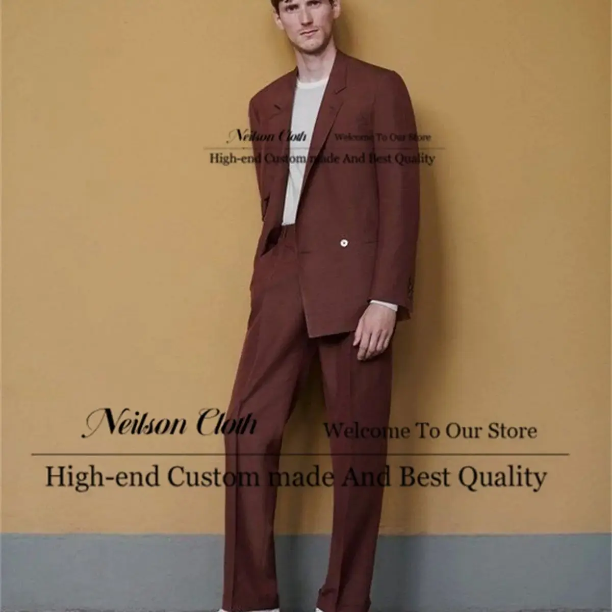 

Business Burgundy Male Prom Blazers 2 Pieces Jacket Pants Sets Notched Lapel Groom Wedding Tuxedos Slim Fit Terno Masculino