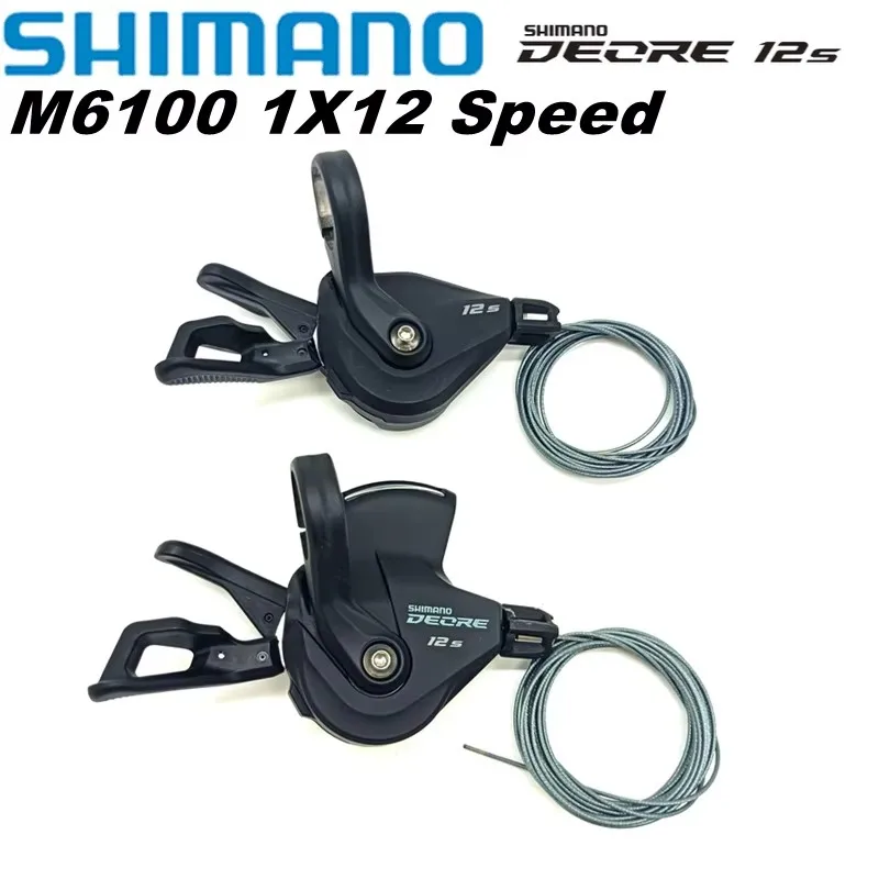SHIMANO DEORE SL M6100 يمين 12 سرعة SL-M6100 RAPIDFIRE PLUS رافعة تحول يمين المشبك الفرقة 12s 12 فولت المحولين